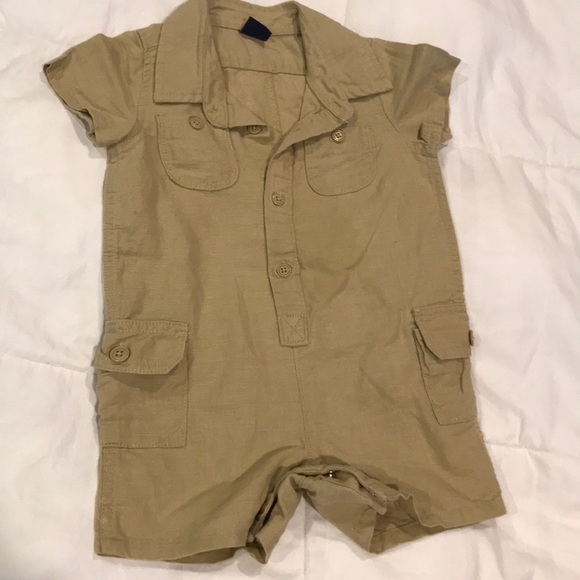 khaki romper baby